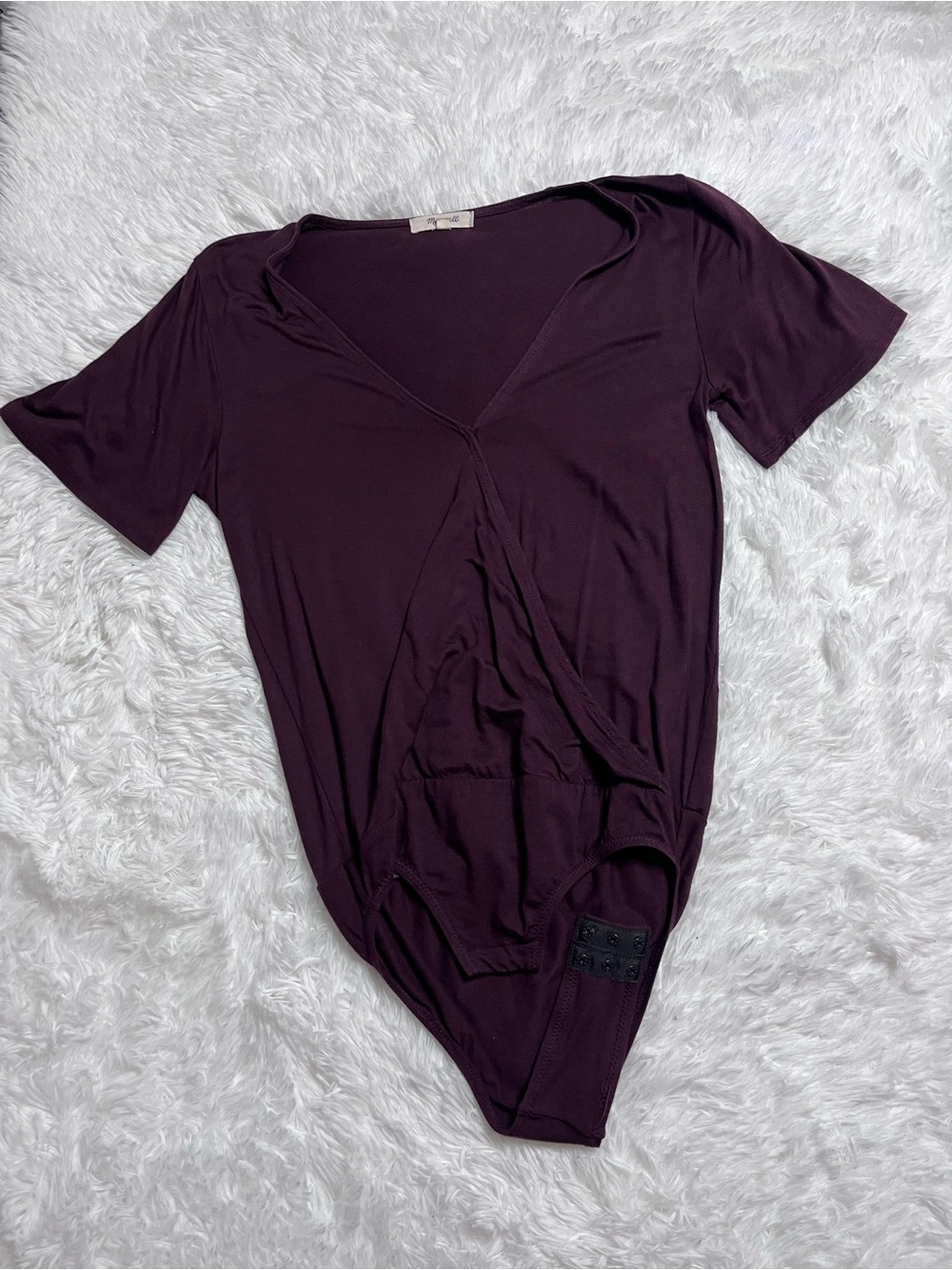 Madewell V-Neck Surplice Short Sleeve Bodysuit